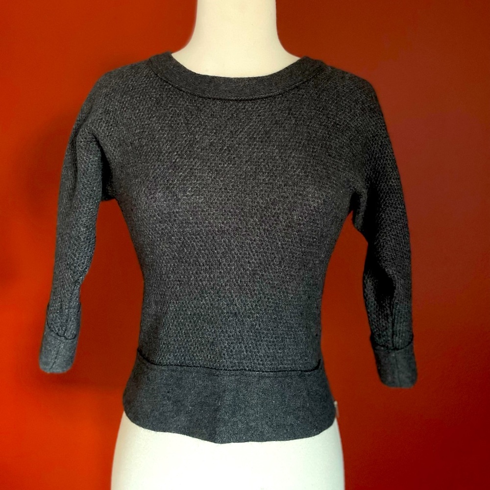 Loft cropped fitted wool blend sweater